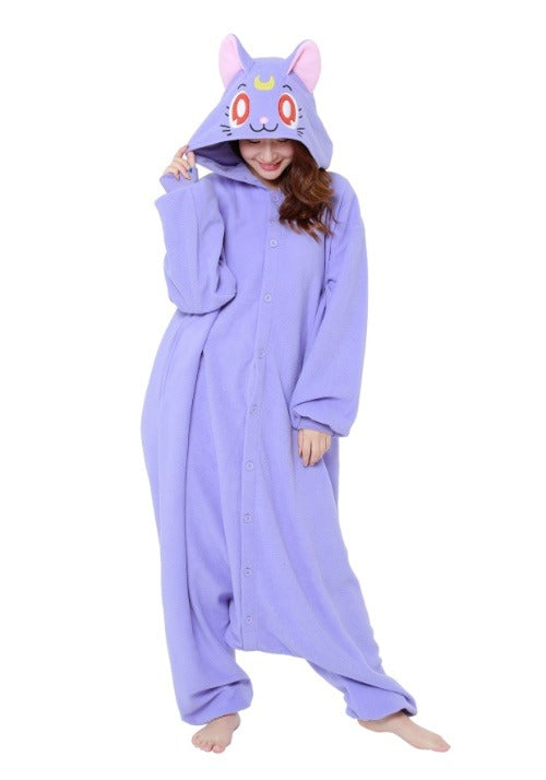 Plus Size Sailor Moon Luna Kigurumi Costume for Adults - US 9262