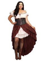 Women's Plus Size Saloon Girl Costume - US 1740