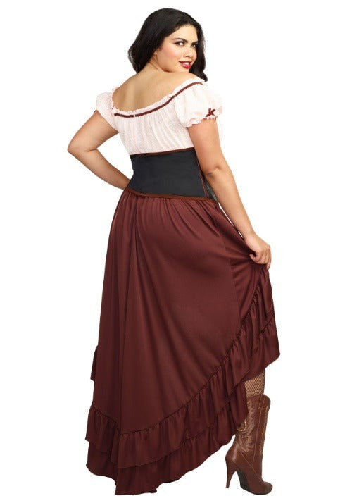 Women's Plus Size Saloon Girl Costume - US 1740