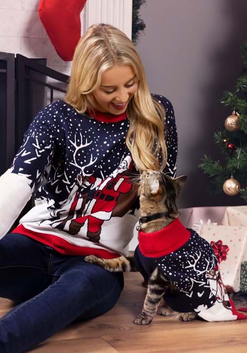 Santa and Reindeer Sweater for Pets - US 8181