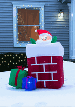 5ft Inflatable Animated Santa in the Chimney Christmas Decoration - US 4098