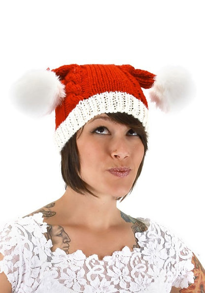 Adult Christmas Santa Red Knit Hat - US 6314