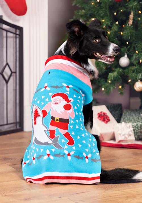 Santa vs Shark Christmas Sweater for Pets - US 5829