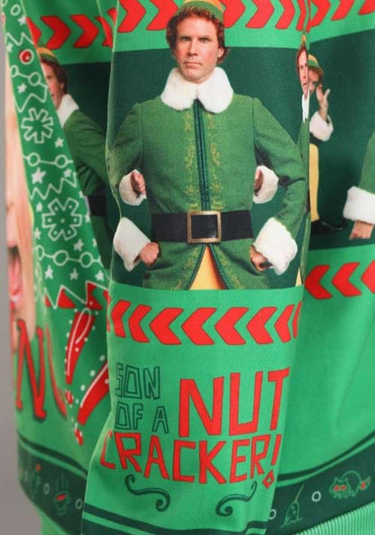 Santa's Coming Elf Adult Ugly Christmas Sweatshirt - US 6619