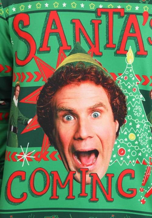 Santa's Coming Elf Adult Ugly Christmas Sweatshirt - US 6619