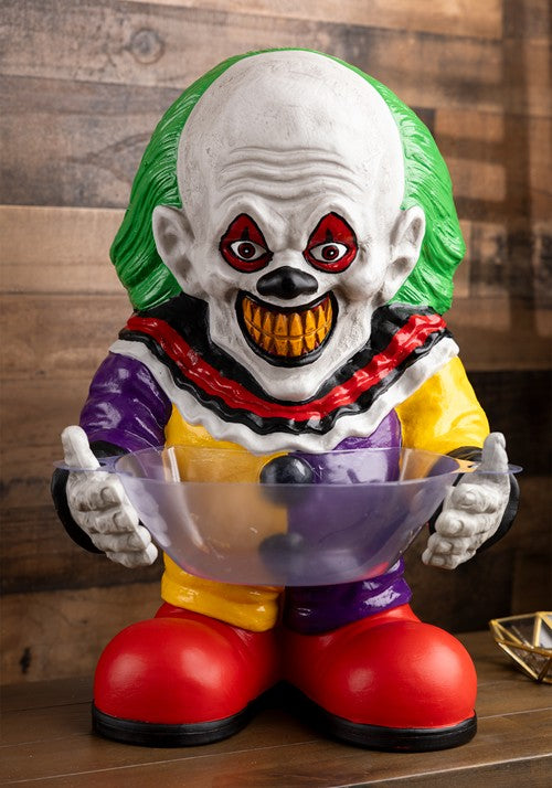 22-Inch Scary Clown Candy Bowl Holder Decoration - US 5373