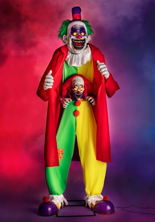 6FT Animated Scary Surprise Evil Clown Halloween Decoration - US 5213