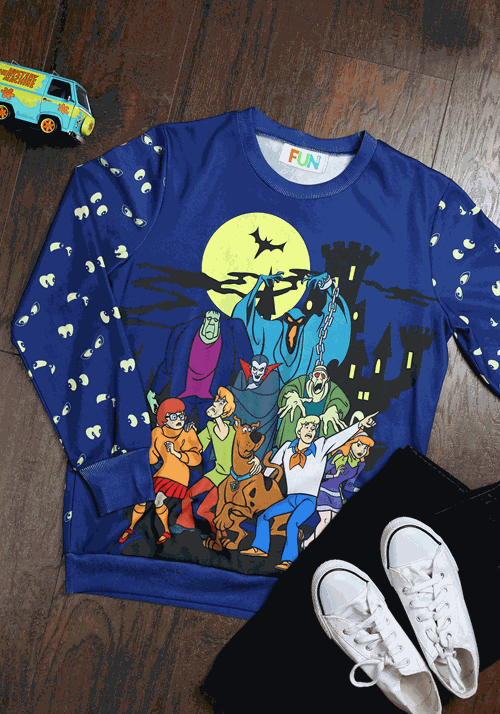 Scooby-Doo Glow-in-the-Dark Halloween Sweatshirt for Adults - US 1262