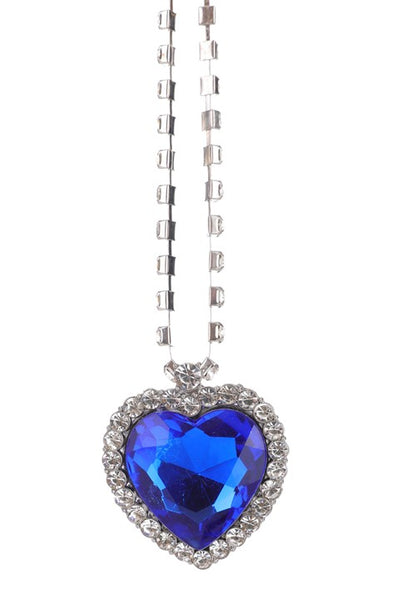 Sea Blue Diamond Costume Necklace - US 2507