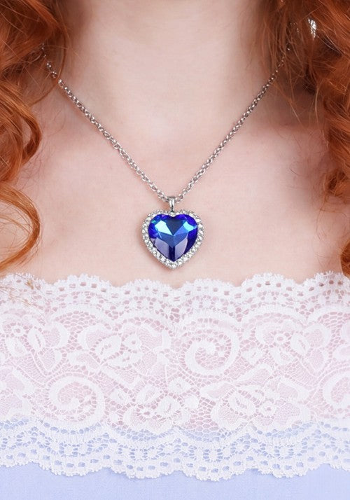 Sea Blue Diamond Costume Necklace - US 2507