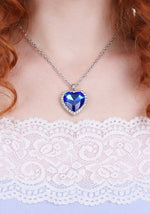 Sea Blue Diamond Costume Necklace - US 2507