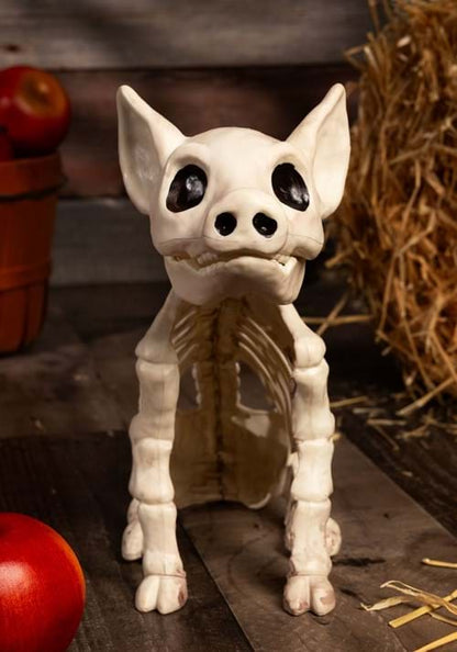 10-Inch Seated Pig Skeleton Decoration - US 1099
