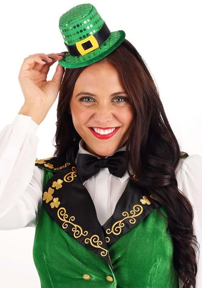 Mini Leprechaun Sequin Costume Hat Headband - US 5463