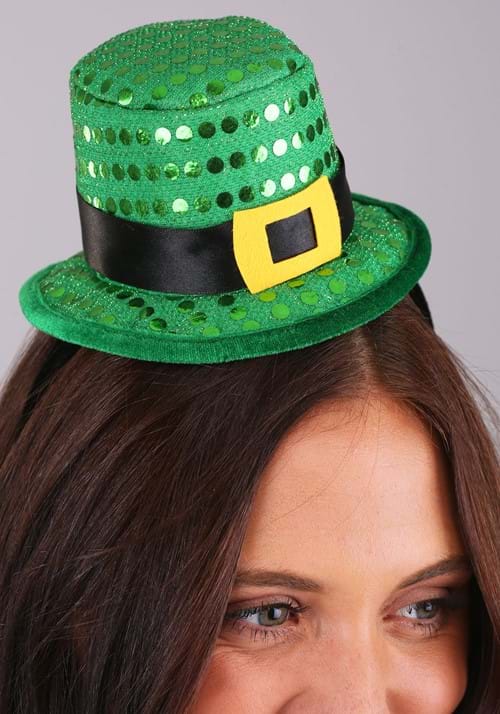 Mini Leprechaun Sequin Costume Hat Headband - US 5463