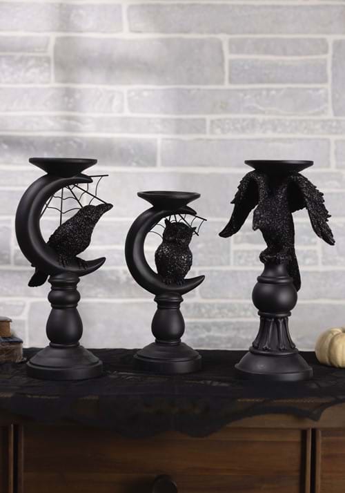 Set of 3 Matte Black Candleholders Decoration - US 2317
