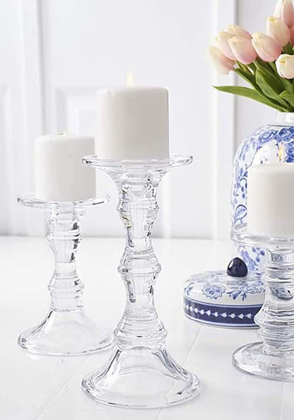 Pack of 3 Short Glass Candleholders Decoration - US 9862