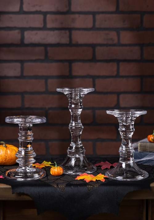 Pack of 3 Short Glass Candleholders Decoration - US 9862