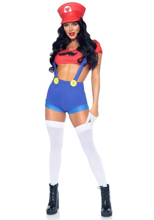 2 Piece Red Gamer Babe Sexy Women's Costume - US 8265