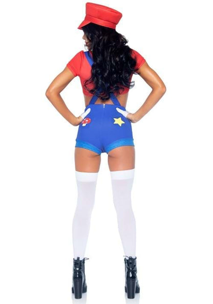 2 Piece Red Gamer Babe Sexy Women's Costume - US 8265