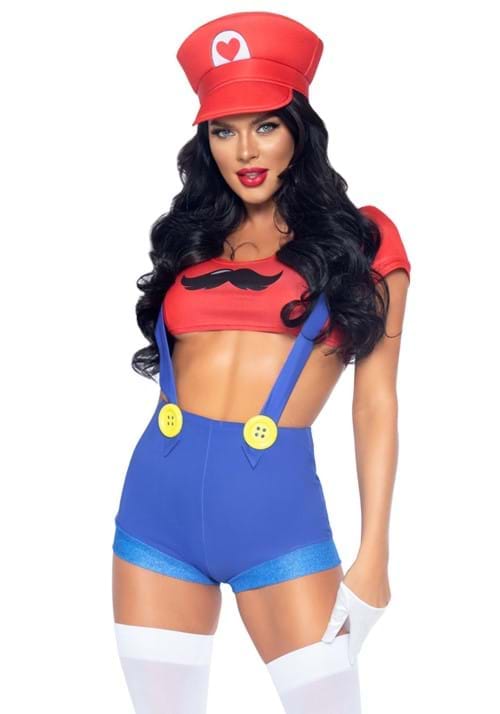 2 Piece Red Gamer Babe Sexy Women's Costume - US 8265
