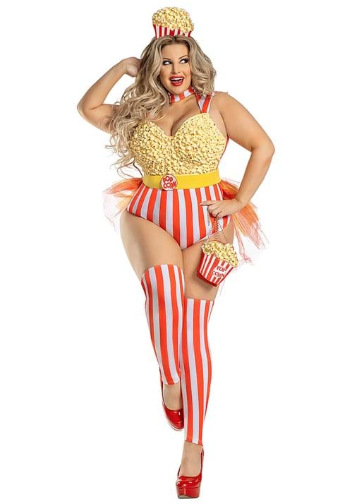 Women's Plus Size Popcorn Babe Costume - US 3198