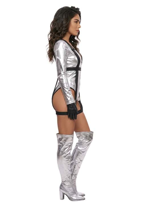 Sexy Silver Astronaut Costume Romper for Women - US 2226