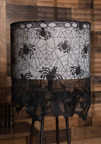 40"W x 20"H Sheer Spider Web Lamp Shade Cover Decoration - US 7512