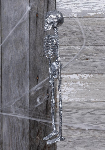 16-Inch Silver Glitter Skeleton Decoration - US 1834