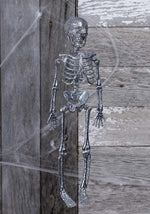 16-Inch Silver Glitter Skeleton Decoration - US 1834
