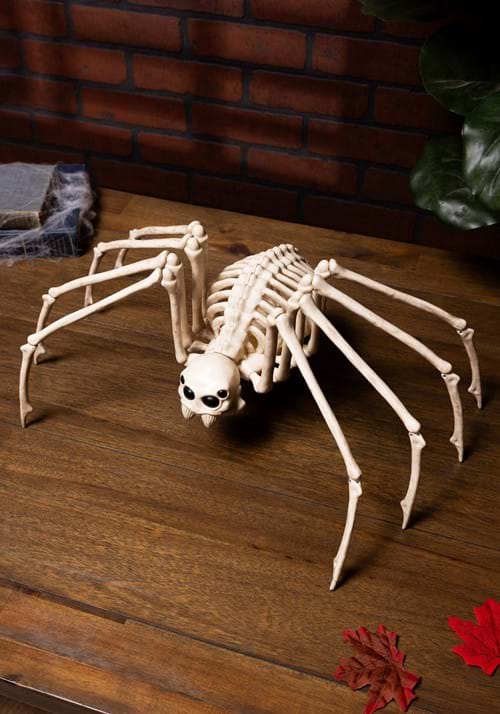 9-Inch Posable Creepy Skeleton Spider Decoration - US 8816