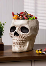 9-Inch Skull Halloween Candy Bowl Decoration - US 7134