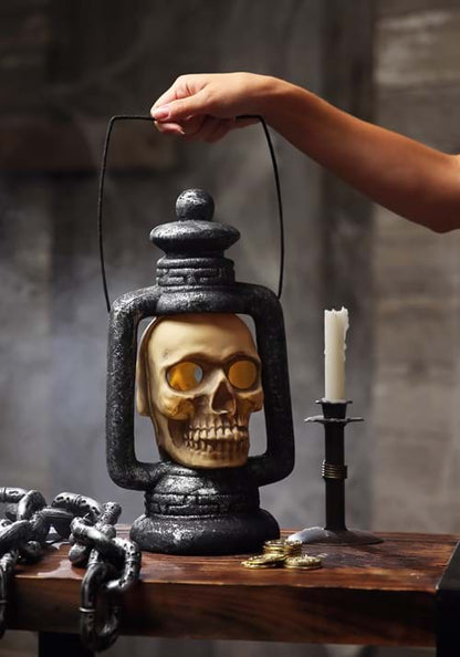 Light Up Skull Lantern Halloween Decoration - US 2496