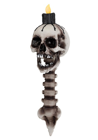 23-Inch Light Up Skull Torch Decoration - US 6817
