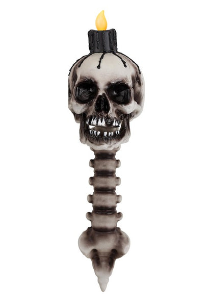 23-Inch Light Up Skull Torch Decoration - US 6817