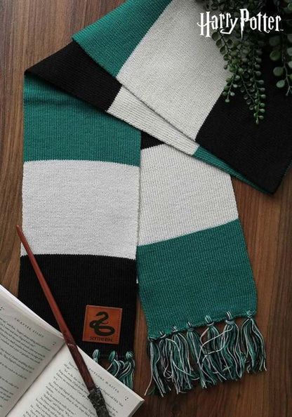Harry Potter Slytherin House Patch Striped Scarf - US 7453