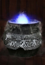16-Inch Smoking Gothic Skull Cauldron Decoration - US 9571