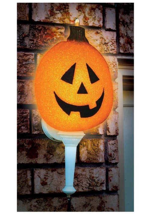 Sparkling Pumpkin Porch Light Cover Halloween Decoration - US 3808