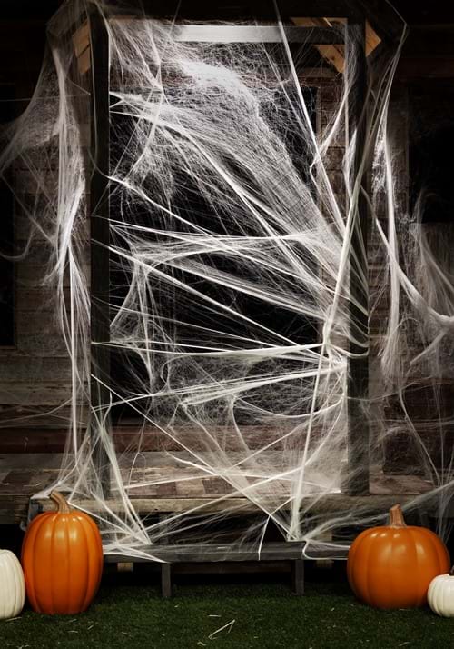 800 Square Feet White Spider Web Halloween Decoration - US 1081