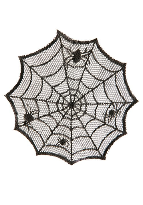 12-Inch Black Spider Web Placemat Table Decoration - US 7830