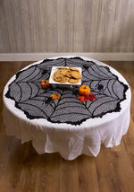 Spider Web Round Halloween Table Cover Decoration - US 2839