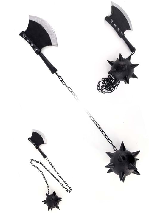 82.65" Demon Slayer Stone Hashira Gyomei Himejima Cosplay Spiked Flail Axe Chain - US 4424
