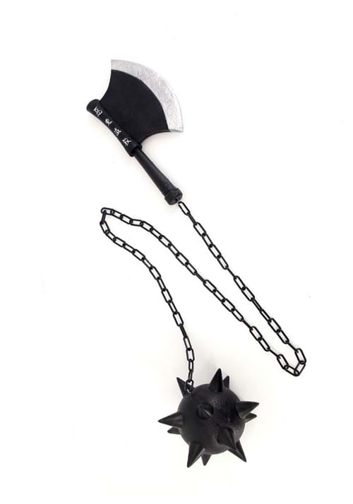 82.65" Demon Slayer Stone Hashira Gyomei Himejima Cosplay Spiked Flail Axe Chain - US 4424