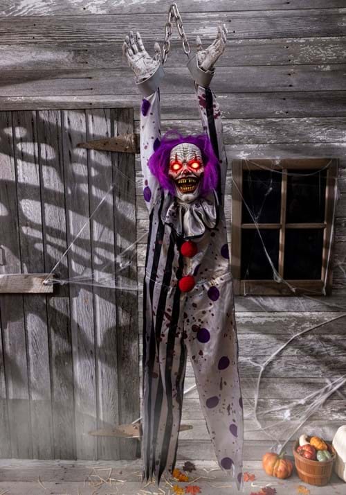 4.5FT Spine Shivering Shaking Animated Evil Clown Halloween Decoration - US 9001