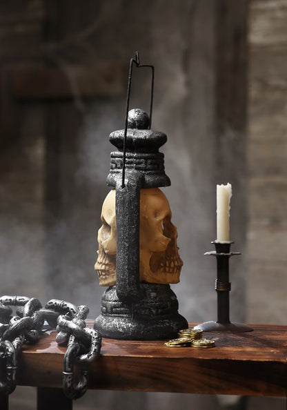 Light Up Skull Lantern Halloween Decoration - US 2496