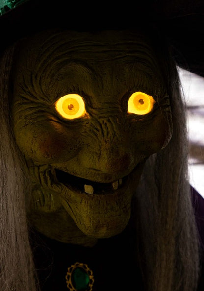 6.5FT Seasonal Visions International Stirring Up Trouble Witch Animatronic Decoration - US 0763