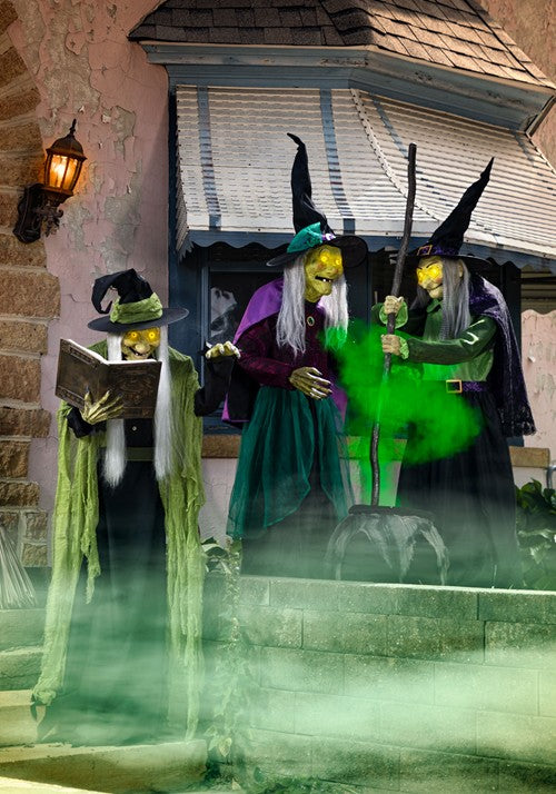 6.5FT Seasonal Visions International Stirring Up Trouble Witch Animatronic Decoration - US 0763