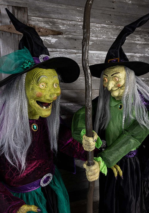 6.5FT Seasonal Visions International Stirring Up Trouble Witch Animatronic Decoration - US 0763
