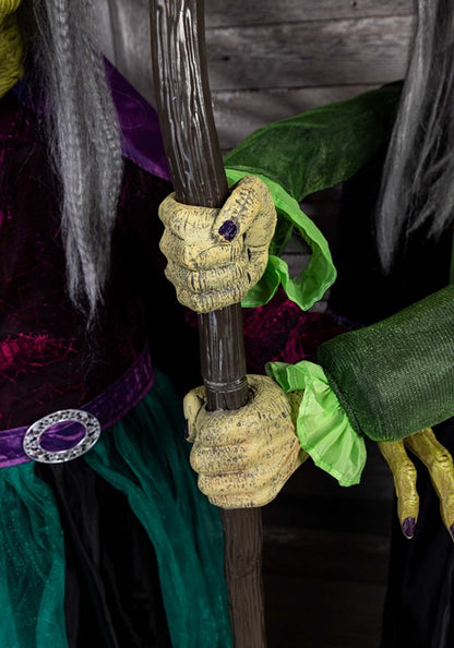 6.5FT Seasonal Visions International Stirring Up Trouble Witch Animatronic Decoration - US 0763