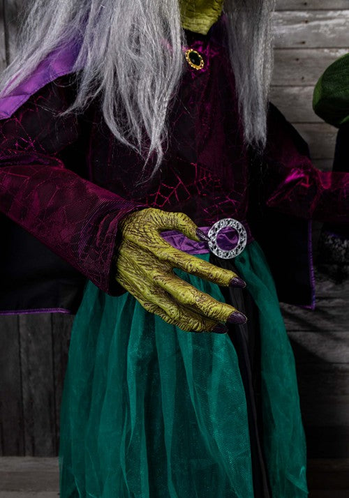 6.5FT Seasonal Visions International Stirring Up Trouble Witch Animatronic Decoration - US 0763