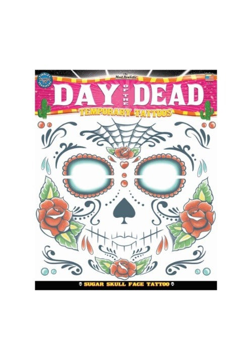 Temporary Sugar Skull Face Tattoo - US 2485